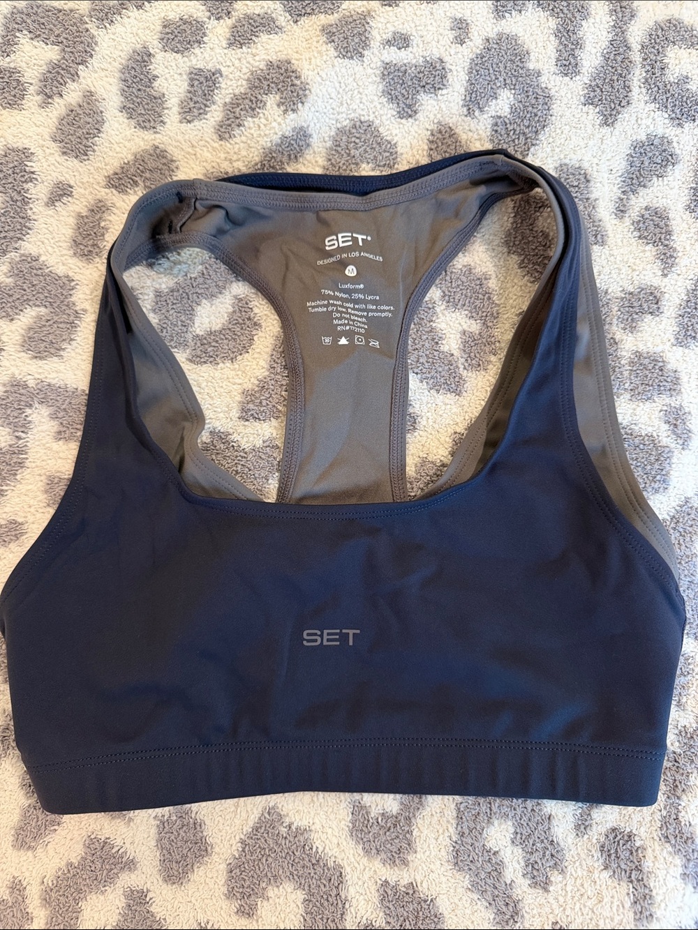 SET Active Navy Racerback Sports Bra